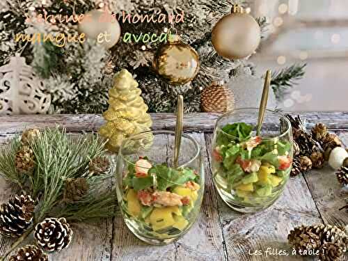Verrines de homard, mangue et avocat