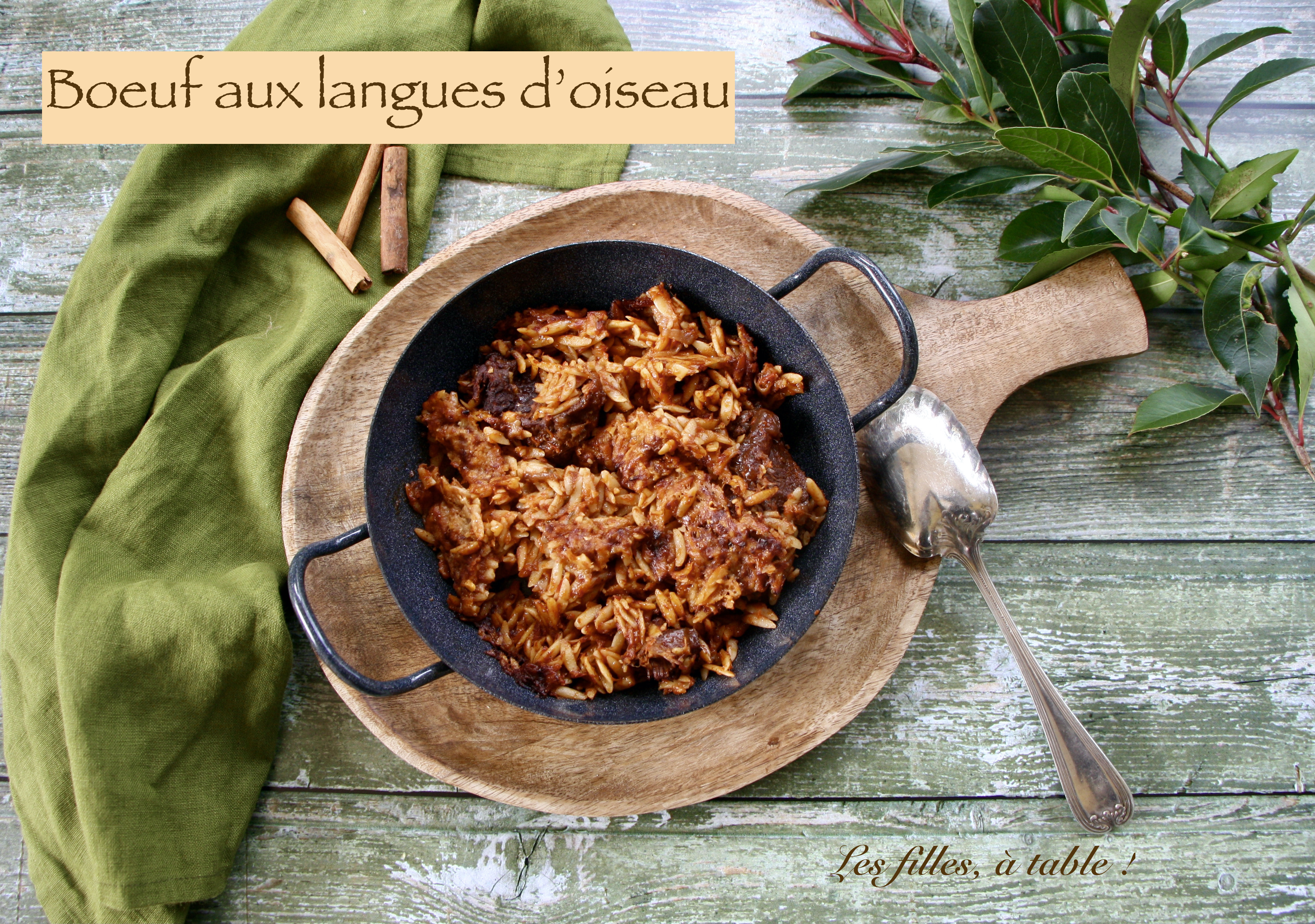 Boeuf aux langues d’oiseau – Giouvetsi