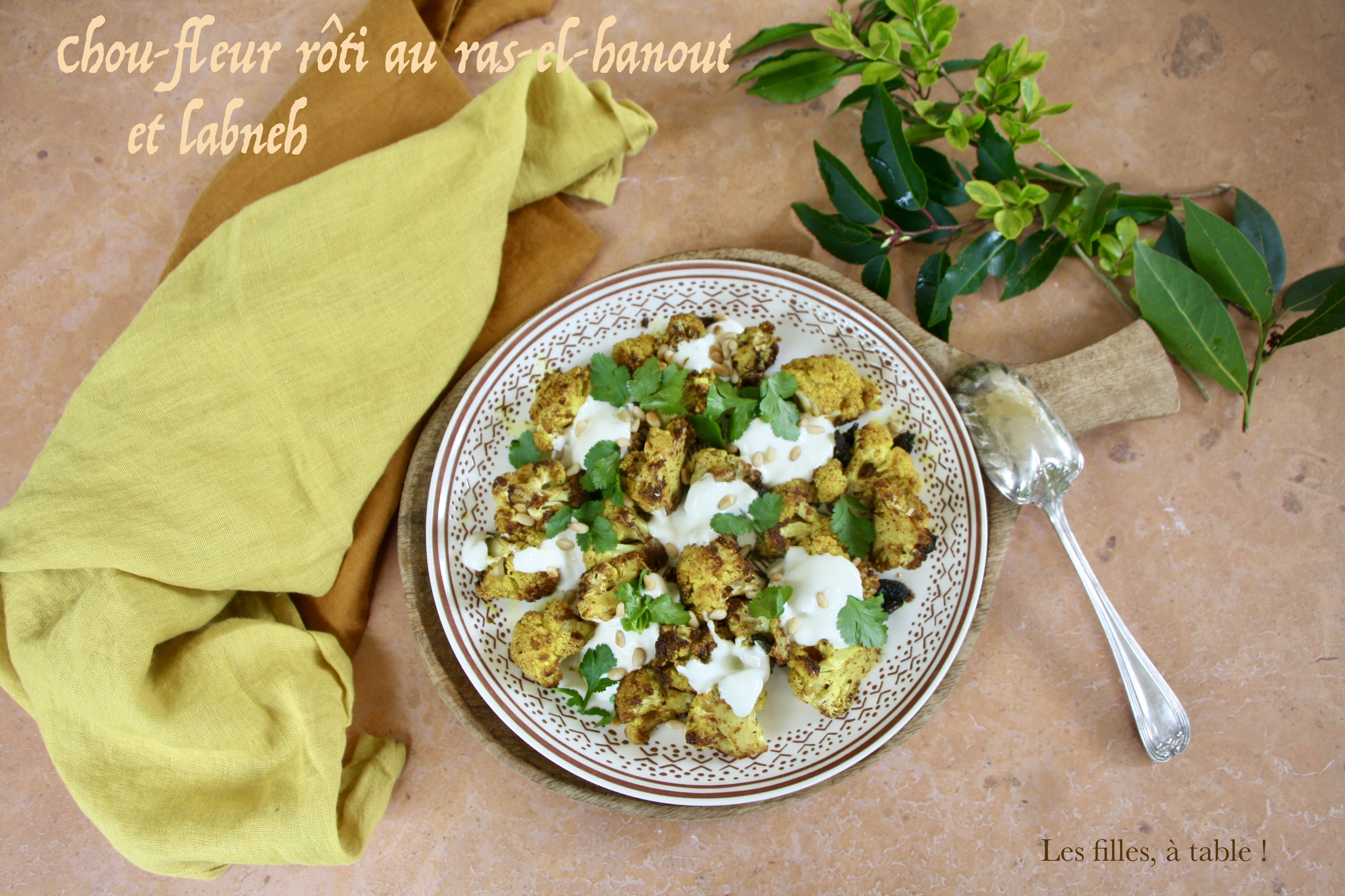 Chou-fleur rôti au ras-el-hanout et labneh