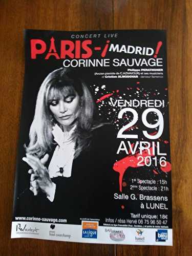 Concert Corinne Sauvage 2 places à gagner le 29 avril 2016 à Lunel .