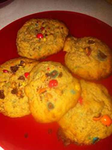 Cookies gourmands aux M&M'S beurre de cacahuète extrait de vanille. - Les Gourmandises de Bénédicte 