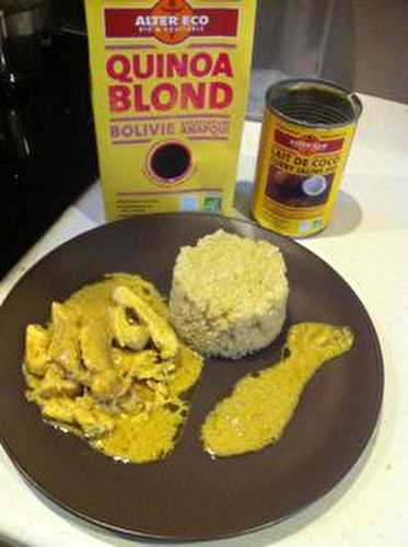 Emincé de dinde au lait de coco au curry et son quinoa blond . - Les Gourmandises de Bénédicte 