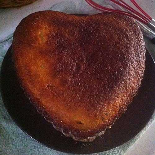 Gâteau au yaourt et ses pépites de chocolat noir aux éclats de cacao à 4 mains .