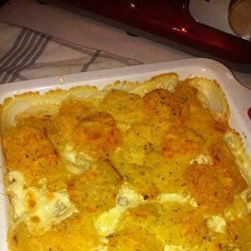 Gratin dauphinois et son magret au miel et ses courgettes.