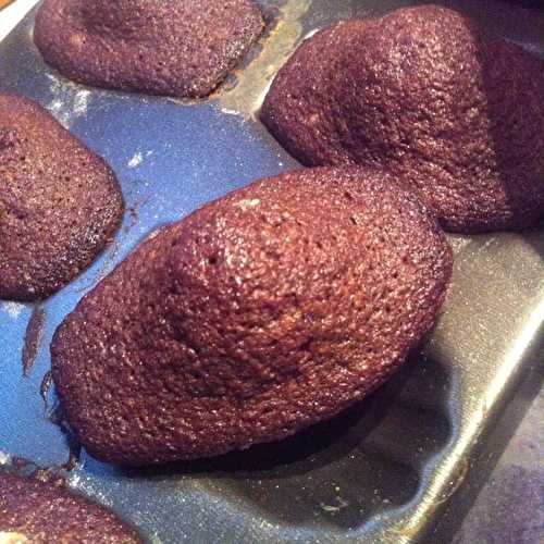 Madeleines au chocolat noir 85 % équitable !!!!!!!!!!!!! .