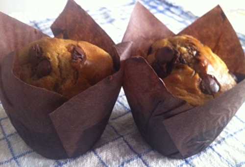 Muffins aux deux farines équitables pépites de chocolat noir maison et à la Stévia de Lunel .