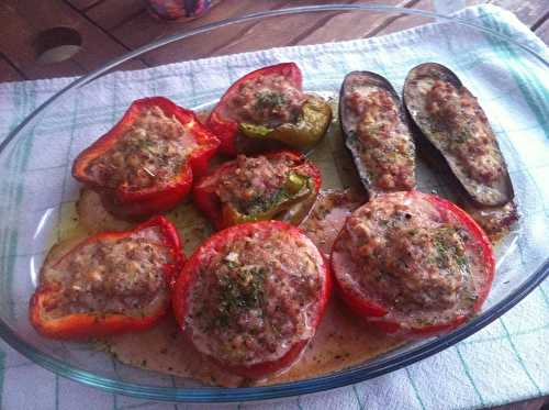 Petits farcis au piment d’Espelette et sa bonne huile d'olive .