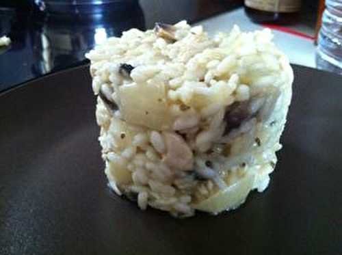 Risotto aux champignons poulet au poivre de Sichuan .