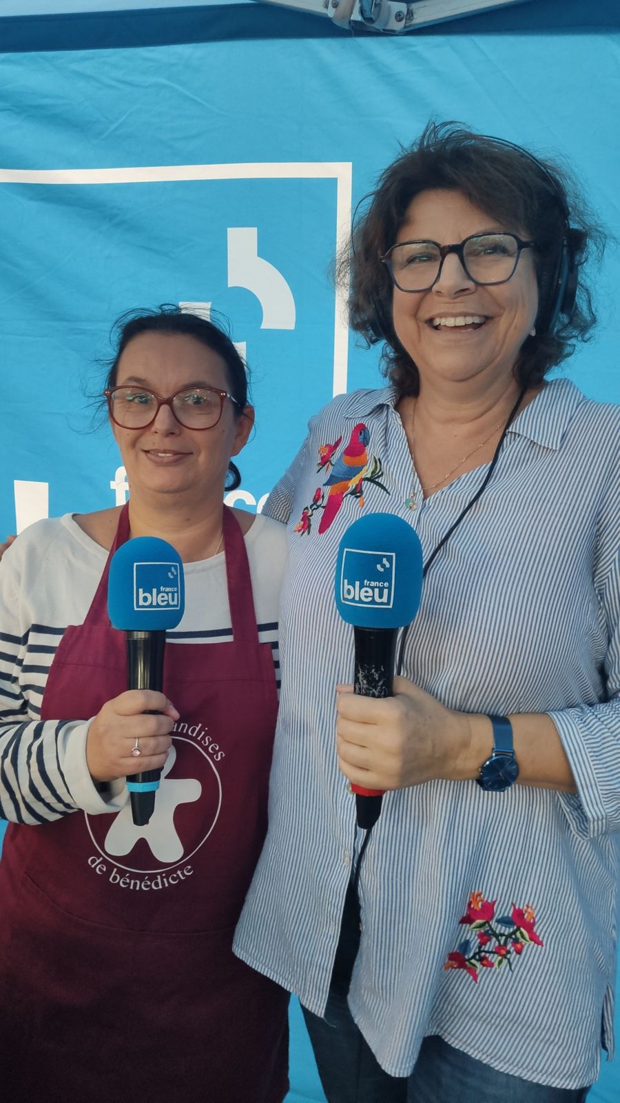 France Bleu Hérault au marché de Lunel avec les Gourmandises de Bénédicte 