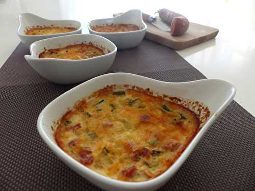 Clafoutis à la courgette, chorizo et parmesan - Les gourmandises de Croups