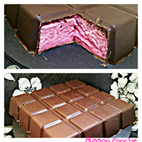 Tablette chocolat mousse framboise