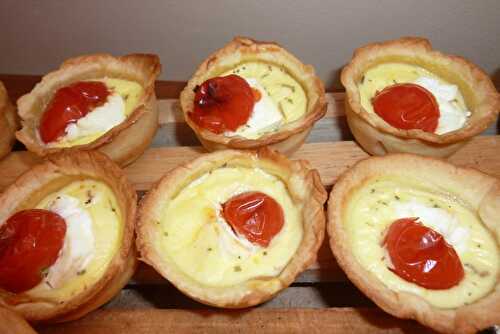 Mini tartelettes chèvre tomates cerise