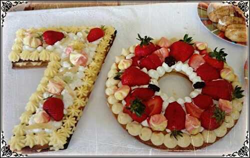 Number cake 70 ans saveurs citron vanille fraise