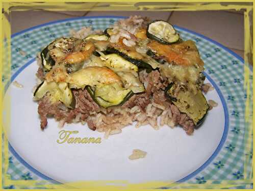 Hachis de boeuf et riz aux courgettes