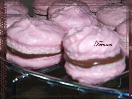 Macarons rose et ganache chocolat praliné