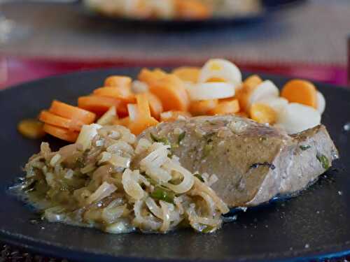 [Amateurs d'abats!][Inspiration Bernard Loiseau] 🐂 Pavé de foie de veau en cocotte. Sauce aux échalotes et à l'estragon. - Les Gourmands disent ...