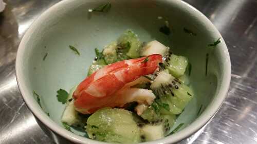 [Envie de fraîcheur!] 🦐 Crevettes au kiwi et à la coriandre. - Les Gourmands disent ...