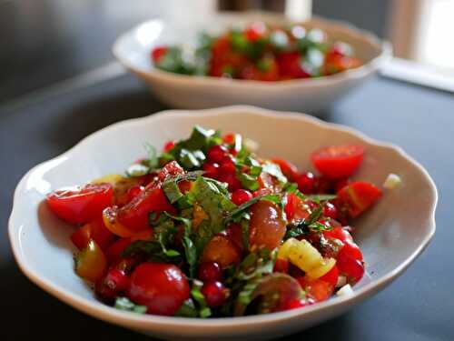 [Faire sans...] 🍅 Tomates multicolores et groseilles en salade. - Les Gourmands disent ...