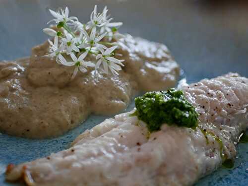 🐟 Filet de rascasse. Purée de topinambours. Ail des ours. - Les Gourmands disent ...