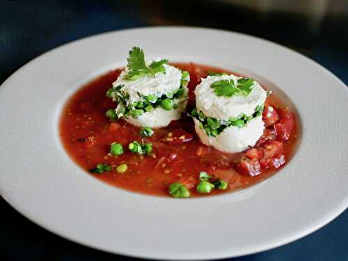 [Léger et festif] 🍅 Brebis frais. Petits pois et coriandre. Concassée de tomates au vinaigre. - Les Gourmands disent ...