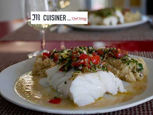 [Mise à l'honneur!][Bon sous tous rapports!] 🐟 Dos de cabillaud. Quinoa et sauce aux câpres. - Les Gourmands disent ...