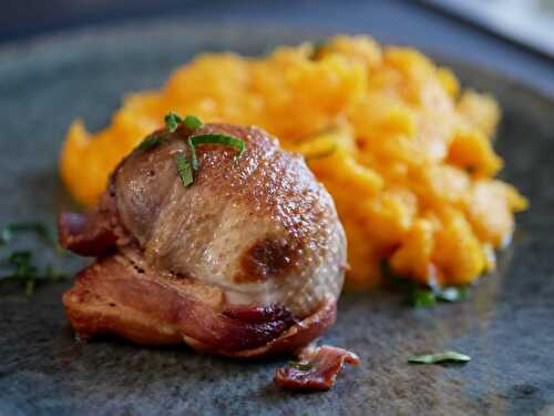 [Plat de fête!] 🐦 Rôti de pigeon aux champignons. Purée de potimarron. - Les Gourmands disent ...