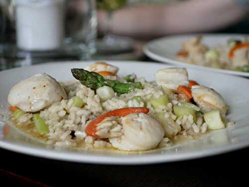 [Risotto mania] 🇮🇹 Risotto aux asperges et Saint-Jacques. - Les Gourmands disent ...