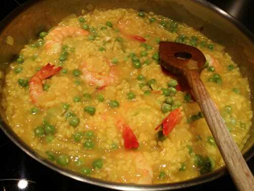 Risotto petits pois et gambas. - Les Gourmands disent ...