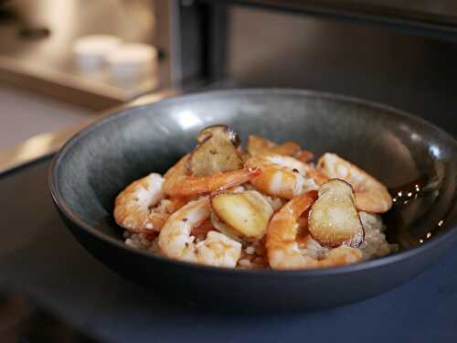 [Step by cèpes...] 🍄 Risotto aux crevettes et petits cèpes. - Les Gourmands disent ...