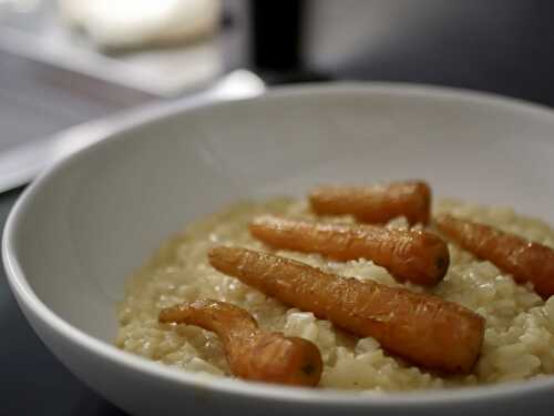 [Veg’trip…] 🍀 🥕 Risotto au safran et carottes rôties.