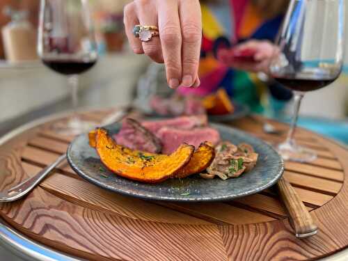 [Saveurs d’automne] 🎃​🍄​🥩​🔥​ Côte de boeuf. Potimarron rôti au thym. Poêlée de mousserons.