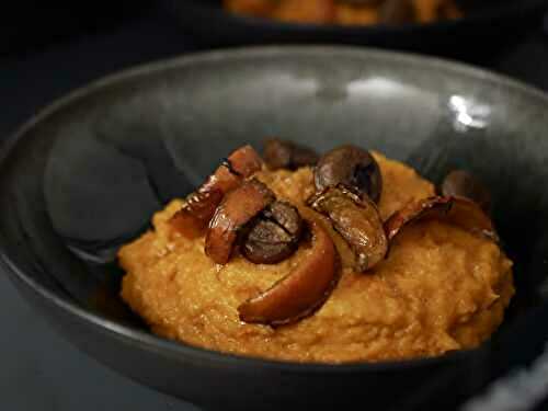 [Un soir d’automne] 🎃🌰 Purée de potimarron – poêlée de potimarron et châtaignes