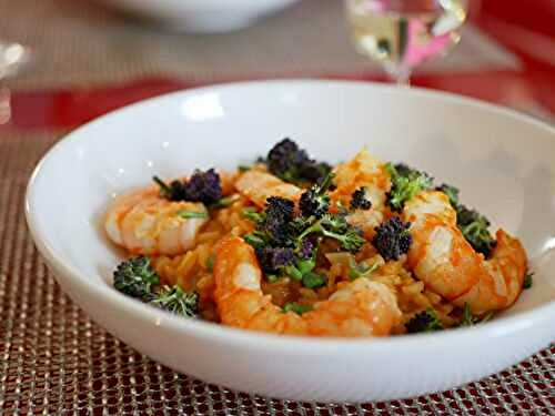 [Branchés 🥦​] Risotto aux gambas et branches de brocolis.