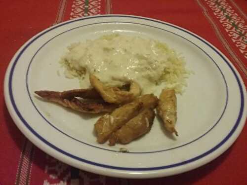 Aiguillettes de poulet et sauce au brie de Meaux