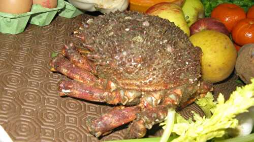 Araignée ou crabe araignée au court bouillon