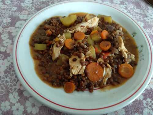 Blancs de poulet et lentilles aux paprikas