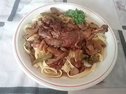 Coq au vin rouge au rhum et lait de coco