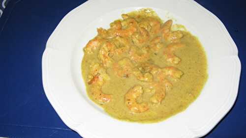 Crevettes roses au curry