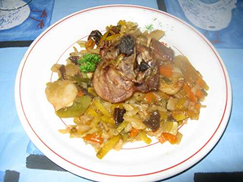 Cuisse de dinde et légumes sautés à la chinoise