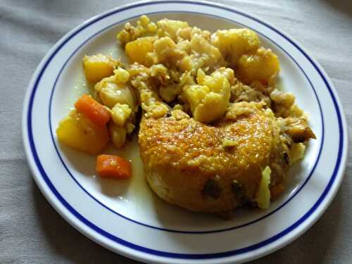 Cuisses de poulet au chou-fleur et pommes de terre façon tajine - Les marmites de Marphyl