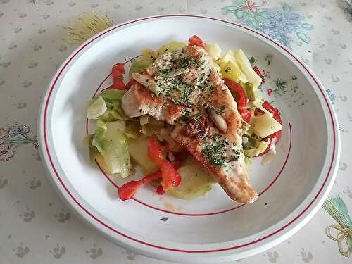 Escalopes de dinde à la plancha et fricassée de poireaux à la crème