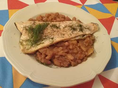 Filet de colin à la plancha et fenouils aux haricots blancs