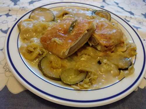 Filet de porc en croûte au fromage frais au curry et aux herbes