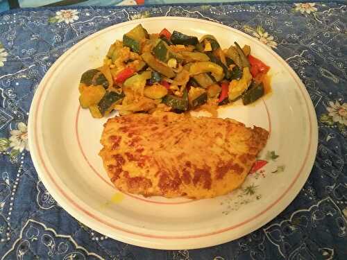 Filets de dinde et fricassée de légumes à la coriandre