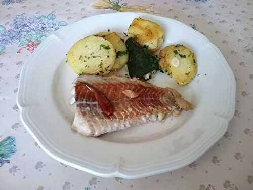 Filets de lieu noir aux piments et pommes de terre aux courgettes grillés