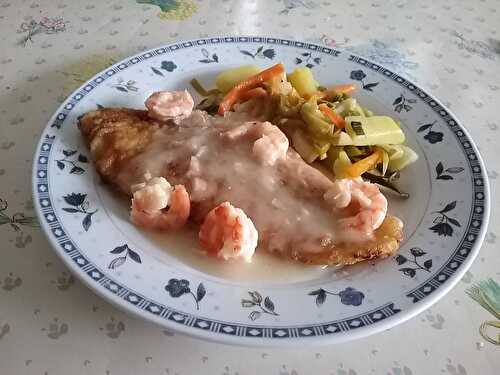 Filets de plie et légumes à la normande