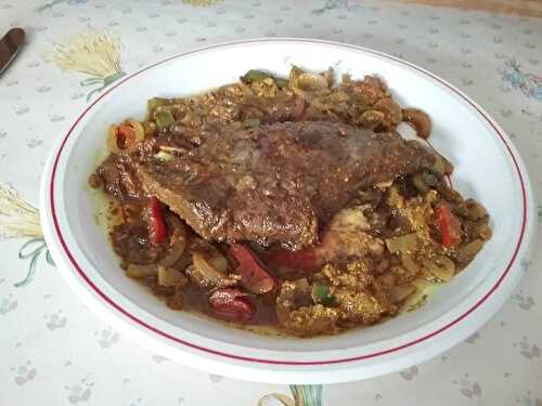 Foie de veau aux oignons et aux poivrons à l’indienne