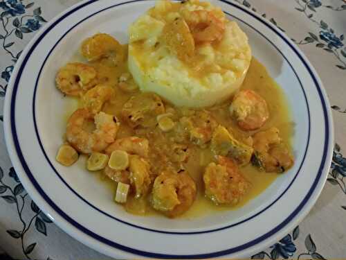 Gambas aux mandarines et lait de coco