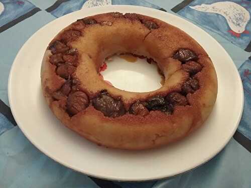 Gâteau de semoule aux marrons entiers et leur crème