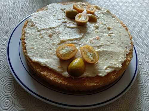 Génoise à la mousse de marrons et à la crème de pommes et kumquats